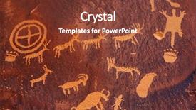  Presentation with newspaper - Colorful presentation design enhanced with petroglyphs on newspaper rock backdrop and a tawny brown colored foreground