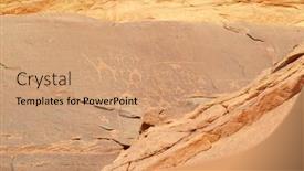 Presentation with petroglyphs - Slide deck having petroglyphs-rock-art-at-wadi background and a coral colored foreground