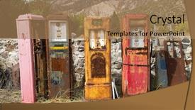  Presentation with gas - Amazing slide set having petrol - collection of old rusting gas backdrop and a coral colored foreground