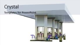  Presentation with pump - Slide deck with petrol pump under the white background and a lemonade colored foreground