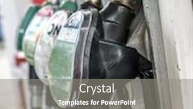  Presentation with petrol station - Amazing slide deck having petrol-station-pumps-with-diesel backdrop and a gray colored foreground