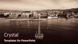  Presentation with petroleum - PPT layouts enhanced with petroleum-bridge-over-sea-aerial background and a wine colored foreground