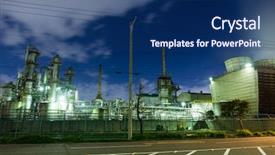  Presentation with petroleum - Audience pleasing PPT layouts consisting of petroleum system - chemical plant at night backdrop and a  colored foreground