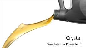  Presentation with bike engine oil - Presentation theme consisting of petroleum system - engine oil pouring from canister background and a white colored foreground