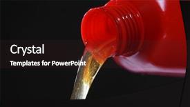  Presentation with bike engine oil - Slide set consisting of petroleum system - engine oil pouring from canister background and a wine colored foreground