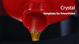  Presentation with engine - Beautiful theme featuring petroleum system - engine oil pouring from canister backdrop and a crimson colored foreground