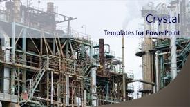  Presentation with petroleum industry - PPT layouts with petroleum system - industry building background and a sky blue colored foreground