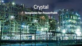  Presentation with petroleum - Presentation having petroleum system - industry complex at night background and a ocean colored foreground