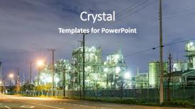  Presentation with oil gas - Beautiful slides featuring petroleum system - oil and gas refinery backdrop and a ocean colored foreground