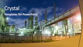  Presentation with petroleum - Slide deck featuring petroleum system - petrochemical plant in night background and a ocean colored foreground