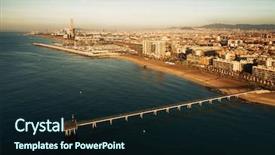 Presentation with petroleum - Beautiful PPT layouts featuring petrpleum - petroleum bridge sunrise over sea backdrop and a wine colored foreground