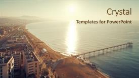  Presentation with petroleum - Slide deck enhanced with petrpleum - petroleum bridge sunrise over sea background and a soft green colored foreground