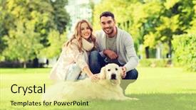  Presentation with family pet - Theme consisting of pets animals - family pet animal and people background and a blonde colored foreground