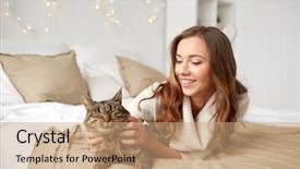  Presentation with pets - Beautiful slides featuring pets comfort christmas winter backdrop and a coral colored foreground