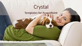  Presentation with sensuality woman black angel relaxing - Cool new presentation theme with pets people - relaxed woman laying on sofa backdrop and a  colored foreground