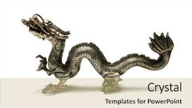  Presentation with chinese dragon - Slide set consisting of pewter chinese dragon isolated background and a  colored foreground