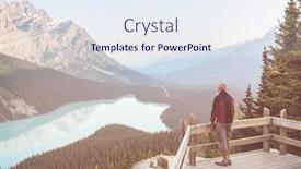  Presentation with banff national park - Beautiful PPT theme featuring peyto-lake-in-banff-national backdrop and a sky blue colored foreground