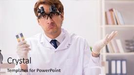  Presentation with chemist - PPT theme featuring ph - chemist in the lab checking background and a  colored foreground