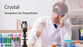  Presentation with chemist - Cool new presentation with ph - chemist in the lab checking backdrop and a  colored foreground