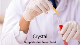  Presentation with automation in lab - Colorful slides enhanced with ph - chemist in the lab checking backdrop and a  colored foreground