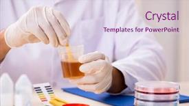  Presentation with chemist - Presentation theme having ph - chemist in the lab checking background and a sky blue colored foreground