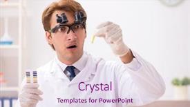  Presentation with lab - Audience pleasing PPT layouts consisting of ph - chemist in the lab checking backdrop and a  colored foreground