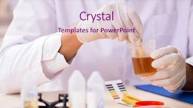  Presentation with chemist - Cool new PPT theme with ph - chemist in the lab checking backdrop and a sky blue colored foreground