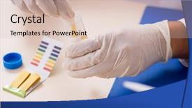  Presentation with chemist - Colorful slide set enhanced with ph - chemist in the lab checking backdrop and a lemonade colored foreground