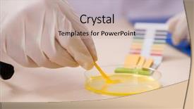  Presentation with chemist - Cool new slides with ph - chemist in the lab checking backdrop and a soft green colored foreground