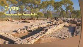  Presentation with ancient greece - Colorful presentation design enhanced with phaistos palace a bronze age backdrop and a tawny brown colored foreground