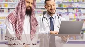  Presentation with arab - Slide set with phamracist-and-a-saudi-arab background and a  colored foreground