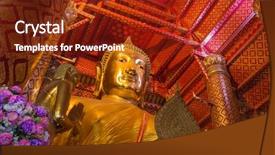  Presentation with ayutthaya - Presentation theme enhanced with phanan choeng temple in ayutthaya background and a tawny brown colored foreground