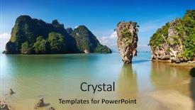  Presentation with james bond - Theme consisting of phang nga bay james bond background and a mint green colored foreground