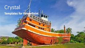  Presentation with tsunami - Audience pleasing presentation theme consisting of phang-nga-thailand-nov-15 backdrop and a teal colored foreground