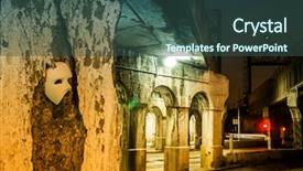  Presentation with opera - PPT theme consisting of phantom of the opera mask background and a ocean colored foreground