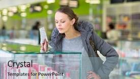  Presentation with nose - Beautiful slide deck featuring pharamcy costs - young woman blowing her nose backdrop and a light blue colored foreground