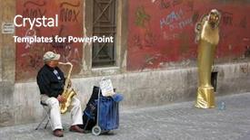  Presentation with music piona - Beautiful slide deck featuring pharaonics - street music competition backdrop and a  colored foreground