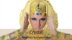  Presentation with pharaoh history - PPT theme having pharaons - girl-dancer in costume background and a yellow colored foreground