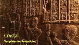  Presentation with egyptian - Slide deck featuring pharaons - hieroglyphic drawings and paintings background and a wine colored foreground