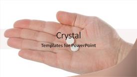  Presentation with pills - Audience pleasing slide set consisting of pharm - hand with pills isolated backdrop and a coral colored foreground