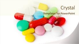  Presentation with medical pills - PPT theme consisting of pharm - heap of medical pills isolated background and a cream colored foreground