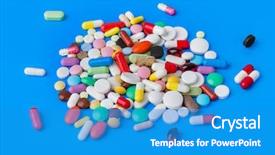 Presentation with abstract medical - Theme enhanced with pharm - heap of pills - abstract background and a teal colored foreground