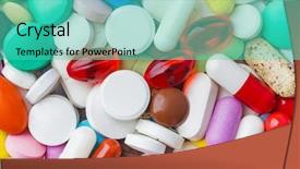  Presentation with abstract medical - PPT layouts having pharm - heap of pills - abstract background and a teal colored foreground
