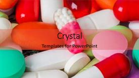  Presentation with abstract medical - Slide set consisting of pharm - heap of pills - abstract background and a red colored foreground