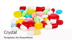  Presentation with pills - Amazing PPT layouts having pharm - heap of pills isolated backdrop and a sky blue colored foreground