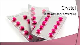  Presentation with medicines - Cool new presentation theme with pharm - packaging of medicines tablets backdrop and a  colored foreground