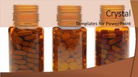  Presentation with medications - Presentation design consisting of pharma drugs - closeup of three brown medicine background and a gold colored foreground