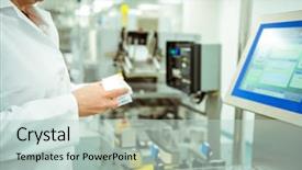  Presentation with factory - Theme with pharma industry - medicine factory worker or operator background and a lemonade colored foreground