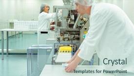  Presentation with factory - PPT layouts featuring pharma industry - medicine factory worker or operator background and a soft green colored foreground