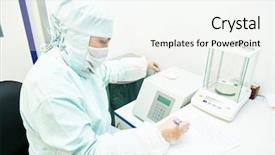  Presentation with digital industry - Presentation theme enhanced with pharma industry - pharmaceutical researcher working with digital background and a sky blue colored foreground